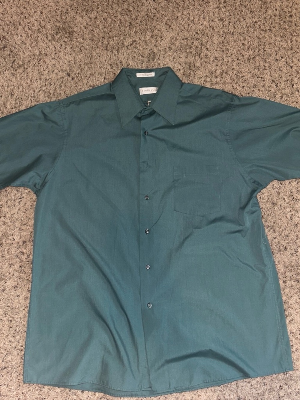 Van Heusen Teal Short-Sleeve Button-Down Shirt
